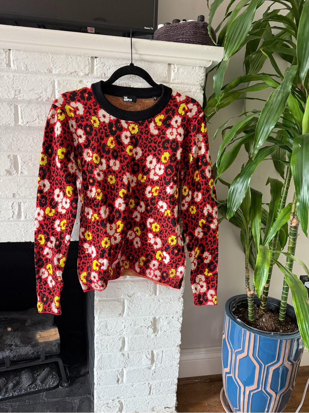 The Kooples Red Floral Leopard Sweater - M